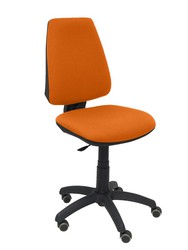 Modelo Elche CP - Silla de oficina ergonómica con mecanismo permanente, regulable en altura y ruedas de parqué - Asiento y respaldo tapizados en tejido BALI color naranja