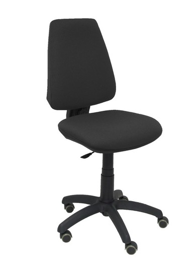 Modelo Elche CP - Silla de oficina ergonómica con mecanismo permanente, regulable en altura y ruedas de parqué - Asiento y respaldo tapizados en tejido BALI color negro