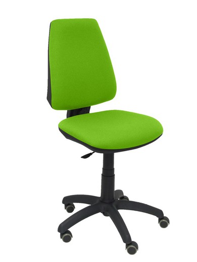 Modelo Elche CP - Silla de oficina ergonómica con mecanismo permanente, regulable en altura y ruedas de parqué - Asiento y respaldo tapizados en tejido BALI color pistacho