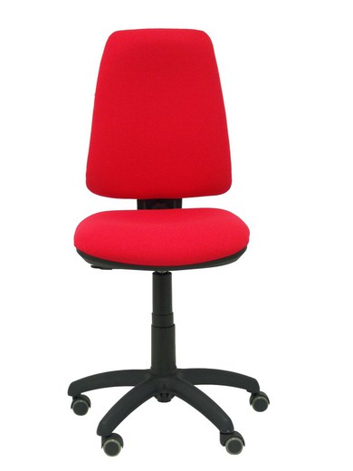 Modelo Elche CP - Silla de oficina ergonómica con mecanismo permanente, regulable en altura y ruedas de parqué - Asiento y respaldo tapizados en tejido BALI color rojo