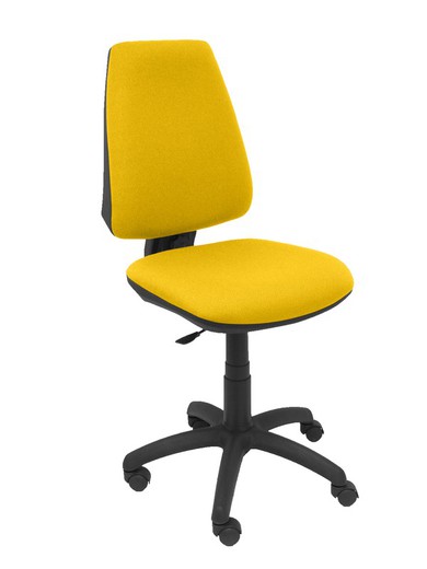 Modelo Elche CP - Silla de oficina ergonómica con mecanismo permanente y regulable en altura - Asiento y respaldo tapizados en tejido BALI color amarillo