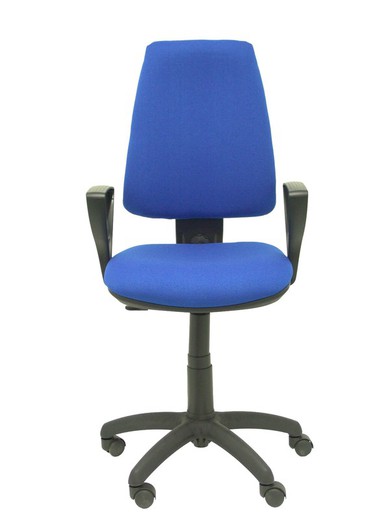 Modelo Elche CP - Silla de oficina ergonómica con mecanismo permanente y regulable en altura - Asiento y respaldo tapizados en tejido BALI color azul (BRAZOS FIJOS INCLUIDOS)