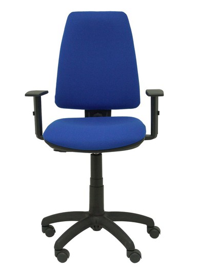 Modelo Elche CP - Silla de oficina ergonómica con mecanismo permanente y regulable en altura - Asiento y respaldo tapizados en tejido BALI color azul (BRAZOS REGULABLES EN ALTURA)