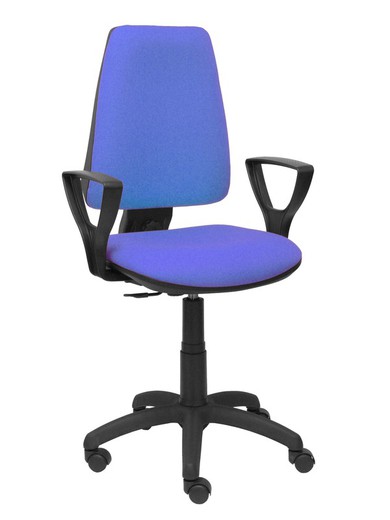 Modelo Elche CP - Silla de oficina ergonómica con mecanismo permanente y regulable en altura - Asiento y respaldo tapizados en tejido BALI color azul claro (BRAZOS FIJOS INCLUIDOS)