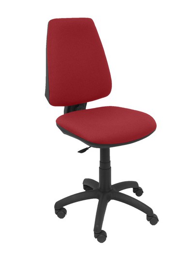 Modelo Elche CP - Silla de oficina ergonómica con mecanismo permanente y regulable en altura - Asiento y respaldo tapizados en tejido BALI color granate