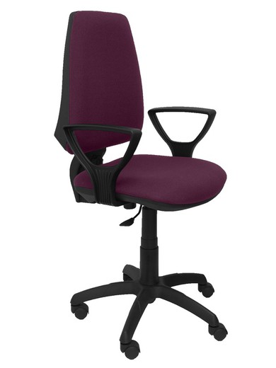 Modelo Elche CP - Silla de oficina ergonómica con mecanismo permanente y regulable en altura - Asiento y respaldo tapizados en tejido BALI color morado (BRAZOS FIJOS INCLUIDOS)