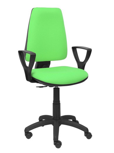 Modelo Elche CP - Silla de oficina ergonómica con mecanismo permanente y regulable en altura - Asiento y respaldo tapizados en tejido BALI color pistacho (BRAZOS FIJOS INCLUIDOS)