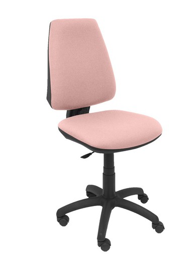 Modelo Elche CP - Silla de oficina ergonómica con mecanismo permanente y regulable en altura - Asiento y respaldo tapizados en tejido BALI color rosa pálido