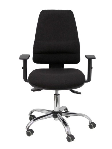 Modelo Elche S 24 horas - Silla de oficina ergonómica con mecanismo asincro y regulable en altura - Asiento y respaldo tapizados en bali color negro - Respaldo con refuerzo lumbar - Brazos regulables - Espuma viscoelástica - (USO INTENSIVO 24 HORAS)