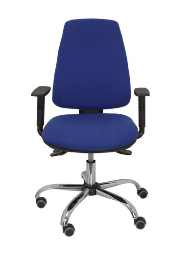 Modelo Elche S 24 horas - Silla de oficina ergonómica con mecanismo asincro y regulable en altura - Asiento y respaldo tapizados en tejido BALI color azul - Brazos regulables - Espuma viscoelástica - (USO INTENSIVO 24 HORAS)