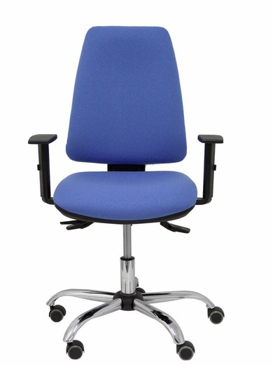 Modelo Elche S 24 horas - Silla de oficina ergonómica con mecanismo asincro y regulable en altura - Asiento y respaldo tapizados en tejido BALI color azul claro - Brazos regulables - Espuma viscoelástica (USO INTENSIVO 24 HORAS)