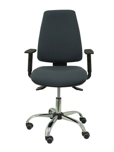 Modelo Elche S 24 horas - Silla de oficina ergonómica con mecanismo asincro y regulable en altura - Asiento y respaldo tapizados en tejido BALI color gris oscuro - Brazos regulables - Espuma viscoelástica - (USO INTENSIVO 24 HORAS)