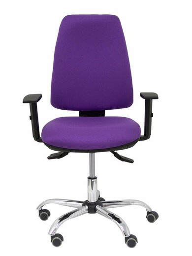 Modelo Elche S 24 horas - Silla de oficina ergonómica con mecanismo asincro y regulable en altura - Asiento y respaldo tapizados en tejido BALI color lila - Brazos regulables - Espuma viscoelástica (USO INTENSIVO 24 HORAS)