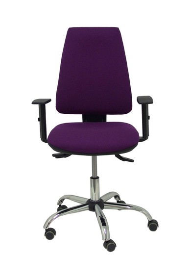 Modelo Elche S 24 horas - Silla de oficina ergonómica con mecanismo asincro y regulable en altura - Asiento y respaldo tapizados en tejido BALI color morado - Brazos regulables - Espuma viscoelástica (USO INTENSIVO 24 HORAS)