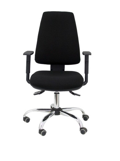 Modelo Elche S 24 horas - Silla de oficina ergonómica con mecanismo asincro y regulable en altura - Asiento y respaldo tapizados en tejido BALI color negro - Brazos regulables - Espuma viscoelástica - (USO INTENSIVO 24 HORAS)