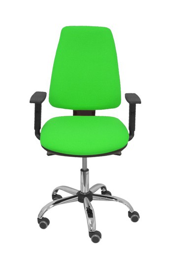 Modelo Elche S 24 horas - Silla de oficina ergonómica con mecanismo asincro y regulable en altura - Asiento y respaldo tapizados en tejido BALI color pistacho - Brazos regulables - Espuma viscoelástica (USO INTENSIVO 24 HORAS)