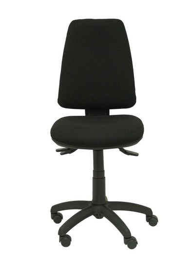 Modelo Elche S - Silla de oficina ergonómica con mecanismo asincro, regulable en altura y ruedas de nailon - Asiento y respaldo tapizados en tejido BALI color negro