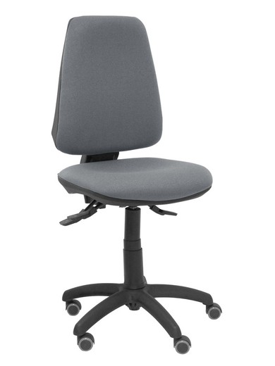 Modelo Elche S - Silla de oficina ergonómica con mecanismo asincro, regulable en altura y ruedas de parqué - Asiento y respaldo tapizados en tejido BALI color gris.