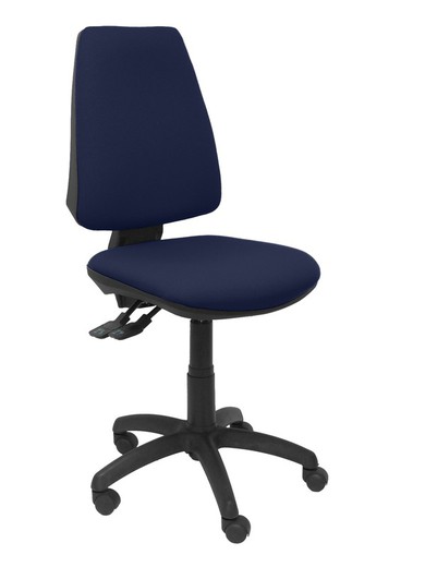 Modelo Elche S - Silla de oficina ergonómica con mecanismo sincro, regulable en altura y ruedas de nailon - Asiento y respaldo tapizados en tejido BALI color azul marino