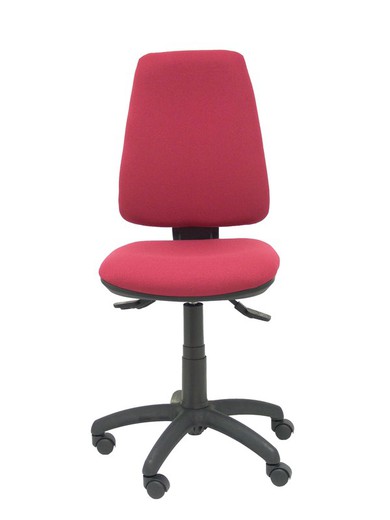 Modelo Elche S - Silla de oficina ergonómica con mecanismo sincro, regulable en altura y ruedas de nailon - Asiento y respaldo tapizados en tejido BALI color granate