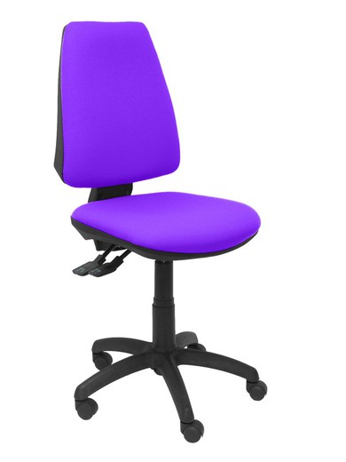 Modelo Elche S - Silla de oficina ergonómica con mecanismo sincro, regulable en altura y ruedas de nailon - Asiento y respaldo tapizados en tejido BALI color lila