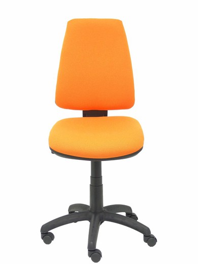 Modelo Elche S - Silla de oficina ergonómica con mecanismo sincro, regulable en altura y ruedas de nailon - Asiento y respaldo tapizados en tejido BALI color naranja