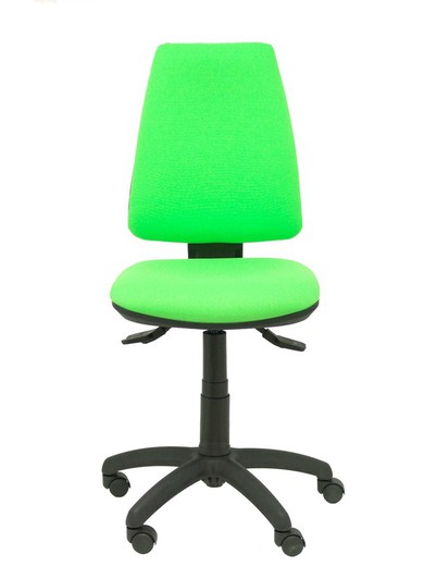 Modelo Elche S - Silla de oficina ergonómica con mecanismo sincro, regulable en altura y ruedas de nailon - Asiento y respaldo tapizados en tejido BALI color pistacho