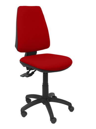 Modelo Elche S - Silla de oficina ergonómica con mecanismo sincro, regulable en altura y ruedas de nailon - Asiento y respaldo tapizados en tejido BALI color rojo