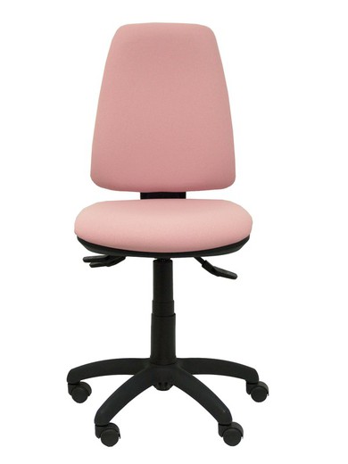 Modelo Elche S - Silla de oficina ergonómica con mecanismo sincro, regulable en altura y ruedas de nailon - Asiento y respaldo tapizados en tejido BALI color rosa