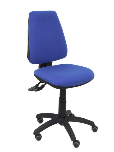 Modelo Elche S - Silla de oficina ergonómica con mecanismo sincro, regulable en altura y ruedas de parqué - Asiento y respaldo tapizados en tejido BALI color azul