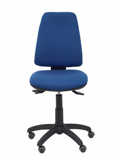 Modelo Elche S - Silla de oficina ergonómica con mecanismo sincro, regulable en altura y ruedas de parqué - Asiento y respaldo tapizados en tejido BALI color azul marino