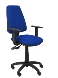 Modelo Elche S - Silla de oficina ergonómica con mecanismo sincro y regulable en altura - Asiento y respaldo tapizados en similpiel color azul (BRAZOS REGULABLES INCLUIDOS)