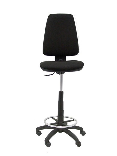 Modelo Elche Taburete CP - Taburete ergonómico con mecanismode contacto permanente y regulable en altura - Asiento y respaldo tapizados en tejido BALI color negro.