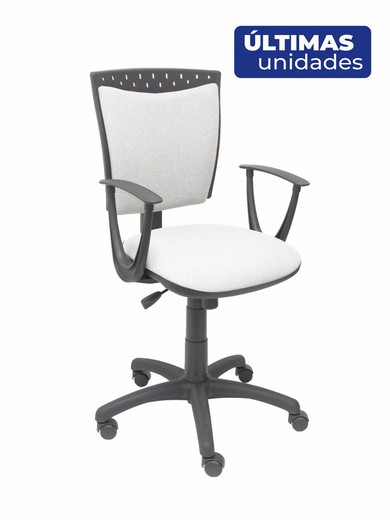 Modelo Ferez - Silla de oficina ergonómica, giratoria y regulable en altura - Asiento y respaldo tapizados en tejido BALI color gris