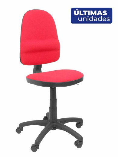 Modelo Herrera - Silla de oficina ergonómica con mecanismo de contacto permanente, regulable en altura y respaldo con forma anatómica - Asiento y respaldo tapizados en tejido ARAN color rojo