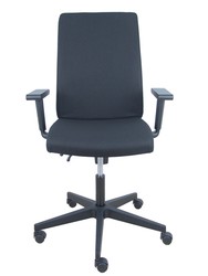 Modelo I-Line - Silla de oficina ergonómica, giratorio y regulable en altura - Asiento y respaldo tapizados en tejido ARAN color negro