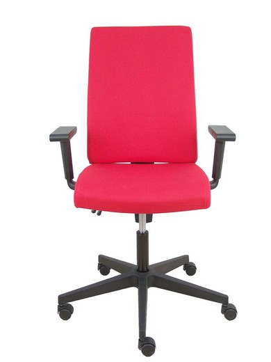 Modelo I-Line - Silla de oficina ergonómica, giratorio y regulable en altura - Asiento y respaldo tapizados en tejido ARAN color rojo