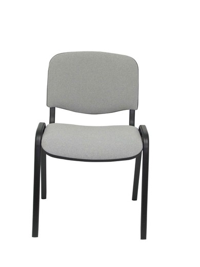 Modelo Iso  Pack de 1 silla confidentes ergonómica, apilable, multiusos y estructura en color negro. Asiento y respaldo tapizados en tejido ARAN color gris. Se entrega montada en una caja.