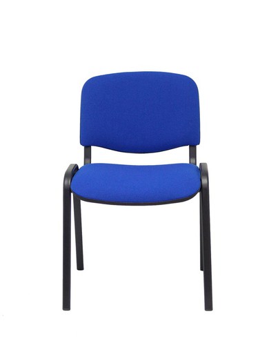 Modelo Iso  Pack de 4 sillas confidentes ergonómica, apilable, multiusos y estructura en color negro  Asiento y respaldo tapizados en tejido BALI color azul