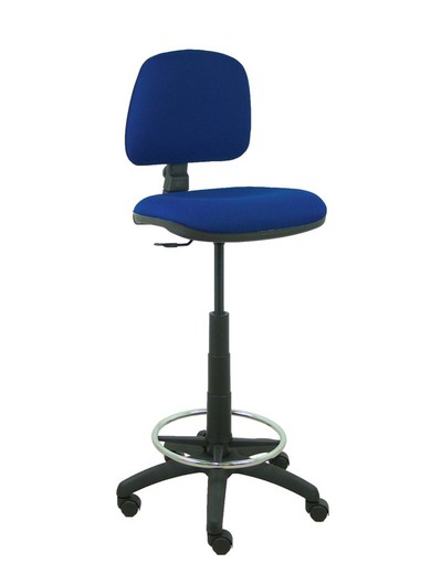 Modelo Isso - Taburete ergonómico giratorio y regulable en altura con aro reposapiés cromado (INCLUIDO)  Asiento y respaldo tapizados en tejido bali color turquesa.