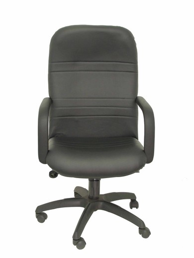 Modelo Letur - Sillón de dirección ergonómico con mecanismo basculante y regulable en altura - Asiento y respaldo tapizados en piel color negro