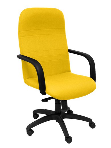 Modelo Letur - Sillón de dirección ergonómico con mecanismo basculante y regulable en altura - Asiento y respaldo tapizados en tejido BALI color amarillo