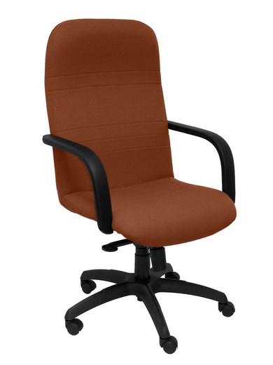 Modelo Letur - Sillón de dirección ergonómico con mecanismo basculante y regulable en altura - Asiento y respaldo tapizados en tejido BALI color marrón