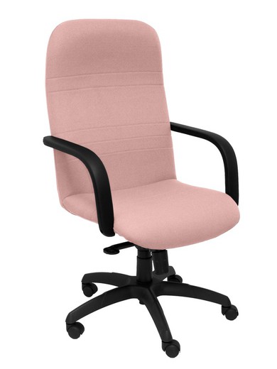 Modelo Letur - Sillón de dirección ergonómico con mecanismo basculante y regulable en altura - Asiento y respaldo tapizados en tejido BALI color rosa pálido