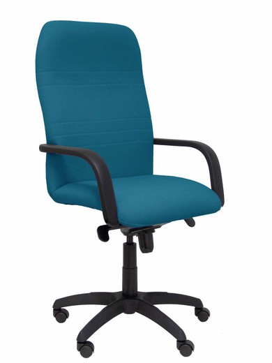 Modelo Letur   Sillón de dirección ergonómico con mecanismo basculante y regulable en altura  Asiento y respaldo tapizados en tejido BALI color verde petróleo