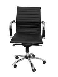 Modelo Madroño confidente - Sillón de confidente/espera ergonómico con mecanismo basculante multiposición y regulable en altura - Asiento y respaldo tapizados en similpiel color negro