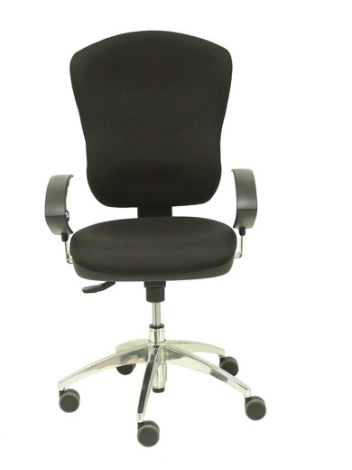 Modelo Moral - Silla de oficina ergonómica con mecanismo sincro, brazos regulables - Respaldo y asiento tapizado en tela color negro.