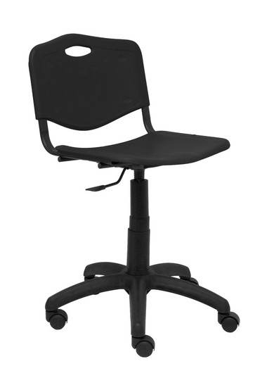 Modelo Robledo giratoria - Silla de oficina ergonómica, regulable en altura y giratoria 360º -  Asiento y respaldo de plástico de color negro.