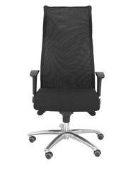 Modelo Sahuco - Sillón de dirección ergonómico con mecanismo sincro y regulable en altura - Respaldo de malla transpirable y asiento tapizados en tejido BALI color negro