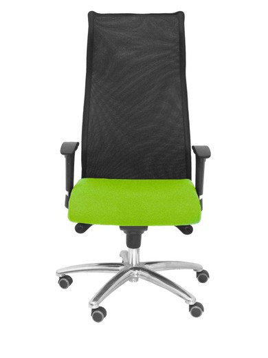 Modelo Sahuco - Sillón de dirección ergonómico con mecanismo sincro y regulable en altura - Respaldo de malla transpirable y asiento tapizados en tejido BALI color pistacho